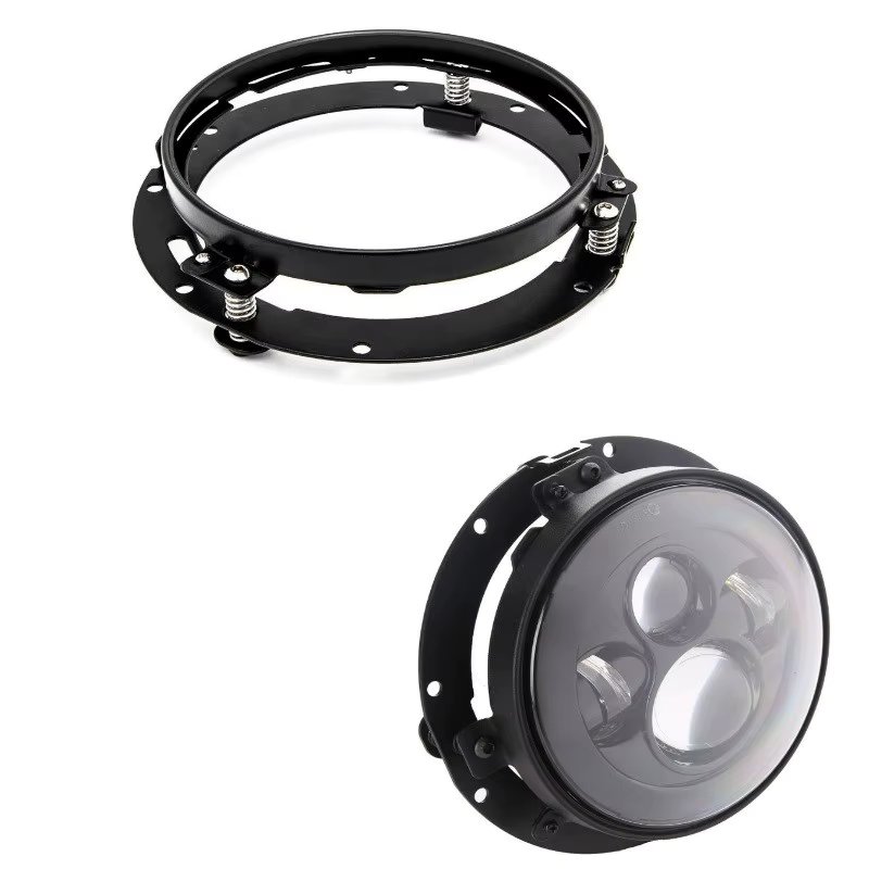 7 Inch Black/Chrome Round LED Headlight Adapter Mounting Ring Bracket for Touring Softail FLD Motorbike