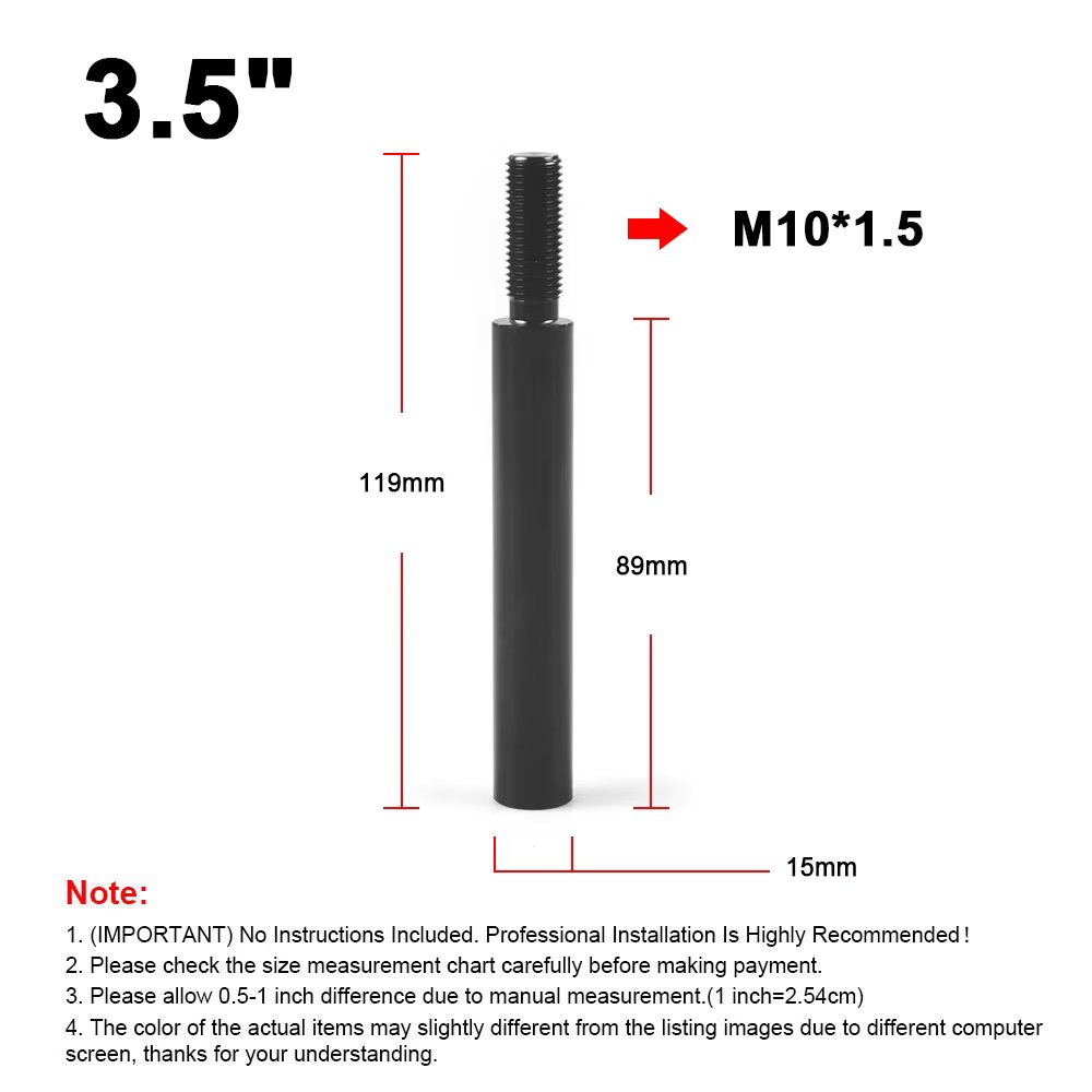 3.5inch and M10X1.5