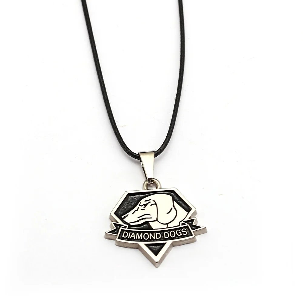 Anime Metal Gear Solid Game Necklaces Fox Hound Militaires Sans Frontieres Diamond Dogs Outer Heaven Necklace Bag Pendant Figure