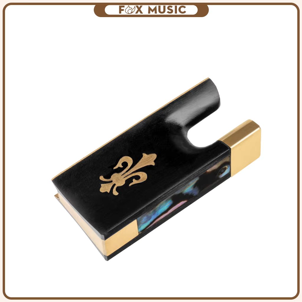 1Pcs Violin Bow Frog Ebony Abalone Shell Slide Poplar Flower Brass For 4/4 Bow Luthier Useful Violin Bow Accessories