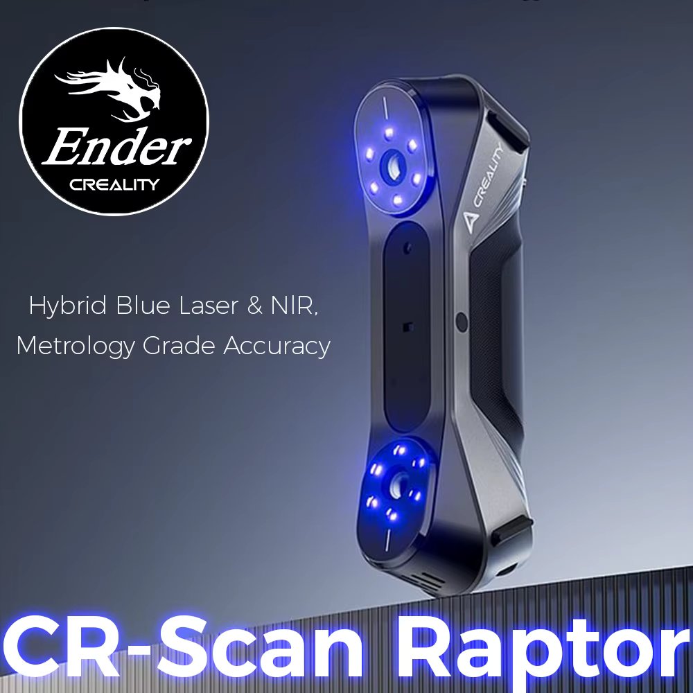 Creality CR-Scan Raptor 3D Scanner for K1/KC1/K1-Max Hybird Blue Laser & NIR Maximum 0.02mm Accuracy