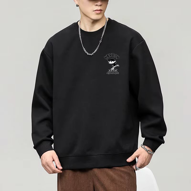 Trend-in male character print man-to-man round-neck loose-fit and casual Spring and Autumn Winter TS3068