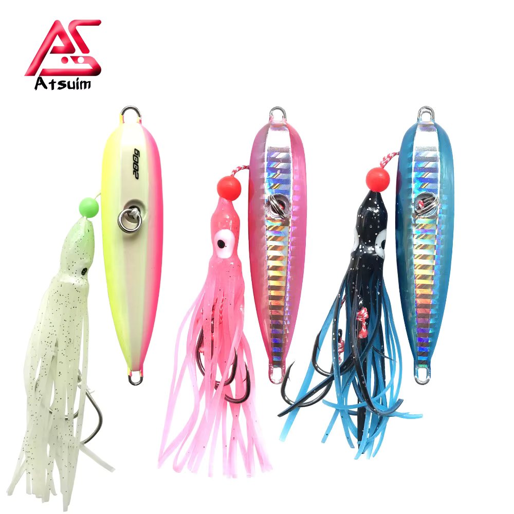 AS Inchiku Fishing Lure Metal Jig Head Octopus Skirt Kingfish Snapper Grouper 100g120g150g200g Slow Jigging Angler