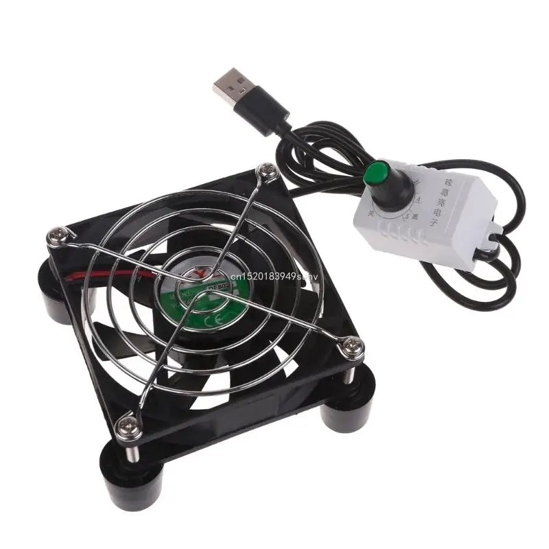 USB-Powered Fan with Built-in Mesh Pad 3000RPM for Usb Router Broadband Set Top Box External 8cm 12cm 24cm Cooler
