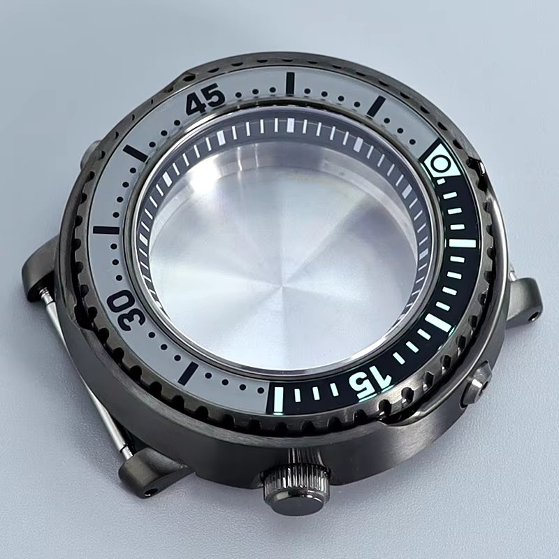 43mm Tuna Canned C3 Luminous Watch Case Fits Seiko NH34 NH35 NH36/38 Movement 20ATM Waterproof Men Diving Replace Case 3.8 Crown