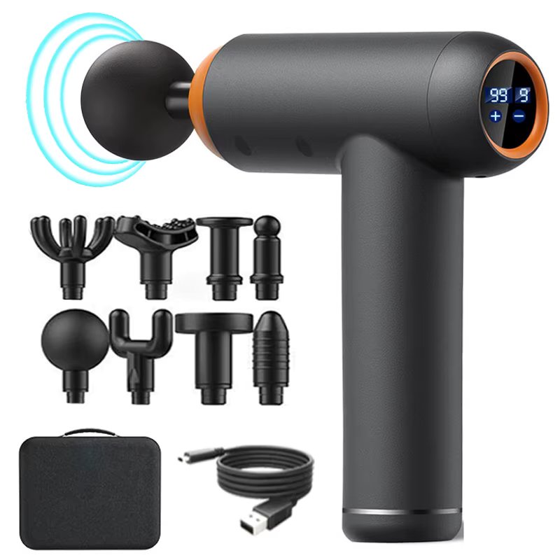 Electric Massage Gun 99 Gears Deep Facial Tissue Massgaer 8 head Arms Back Leg Muscle relaxation For Body Back Arm Sport Fitness