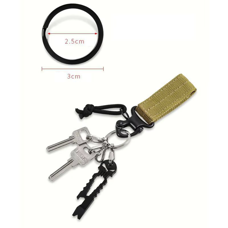 Outdoor Tactical Carabiner Keychain Tools Nylon Webbing Buckle Multi-functional Clip Eagle Beak Hanging Buckle