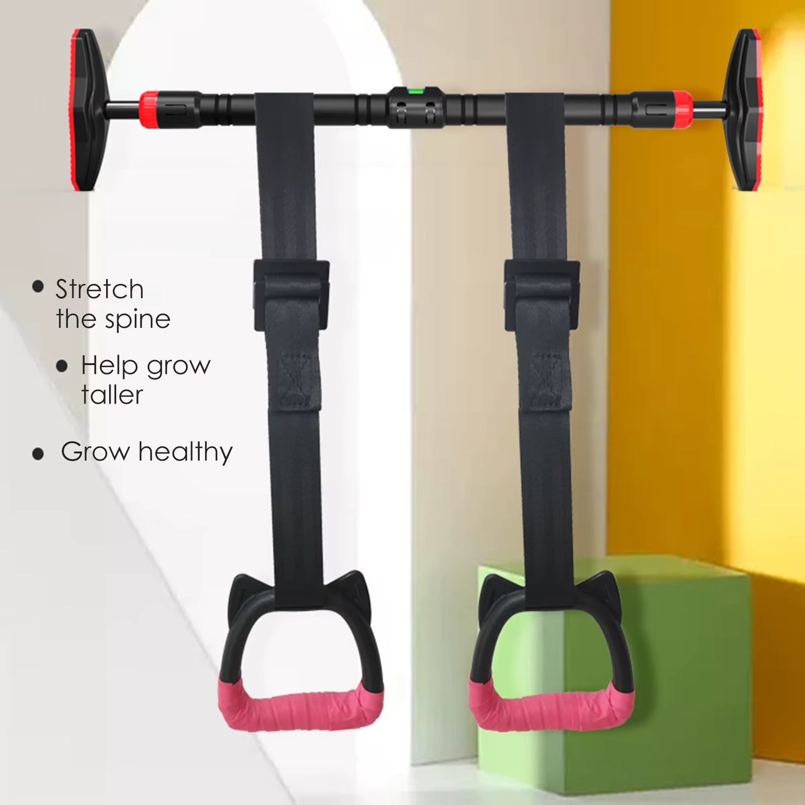 Gymnastics Rings Non-Slip Bear 200KG Exercise Rings for Home Kids 20mm Gym Ring with Adjustable Straps Buckles Indoor Fitness