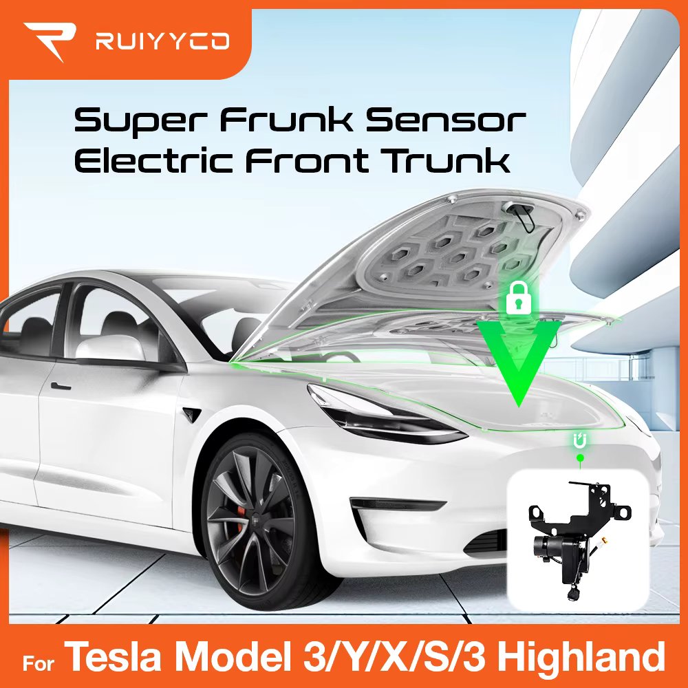 Ruiyyco Frunk Soft Closing for Tesla Model 3 Y S X 2021-2024 Front Trunk Auto Close Electric Suction Cover Automatic Lock Closer
