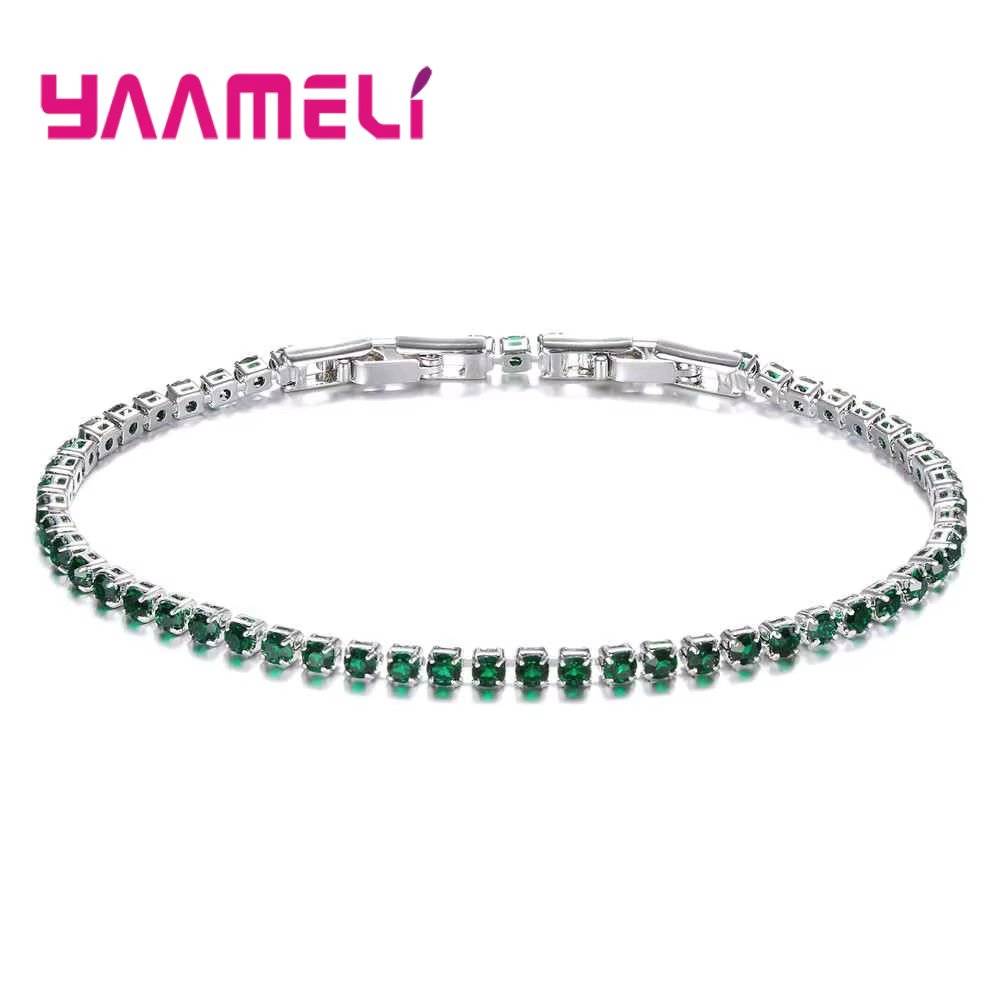 Shining Austrian Crystal Bracelets for Women Girl Gift 925 Sterling Silver AAA Zircon Paved Wedding Engagement Jewelry