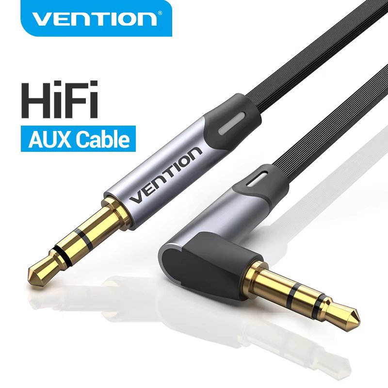 Vention Aux Cable 3.5mm Jack Audio Cable 90 Degree Right Angle 3.5 AUX Cord for Car Headphones Xiaomi Beats Speaker MP4 AUX Cord
