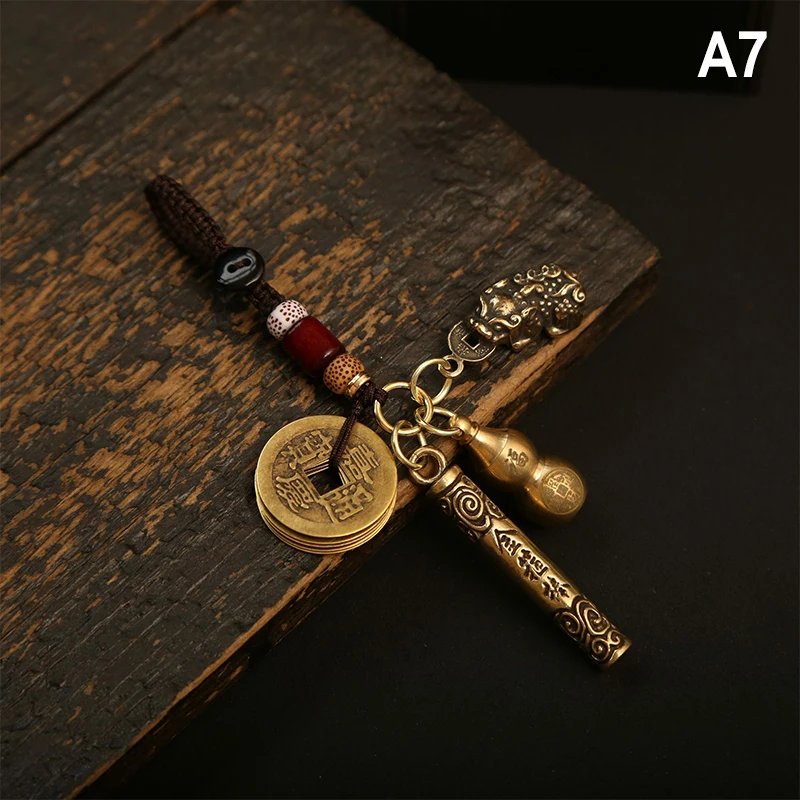 Black Myth Wukong Game Peripheral Keychain Golden Cudgel Brass Copper Cash HD Double-Sided School Bag Luggage Car Pendant
