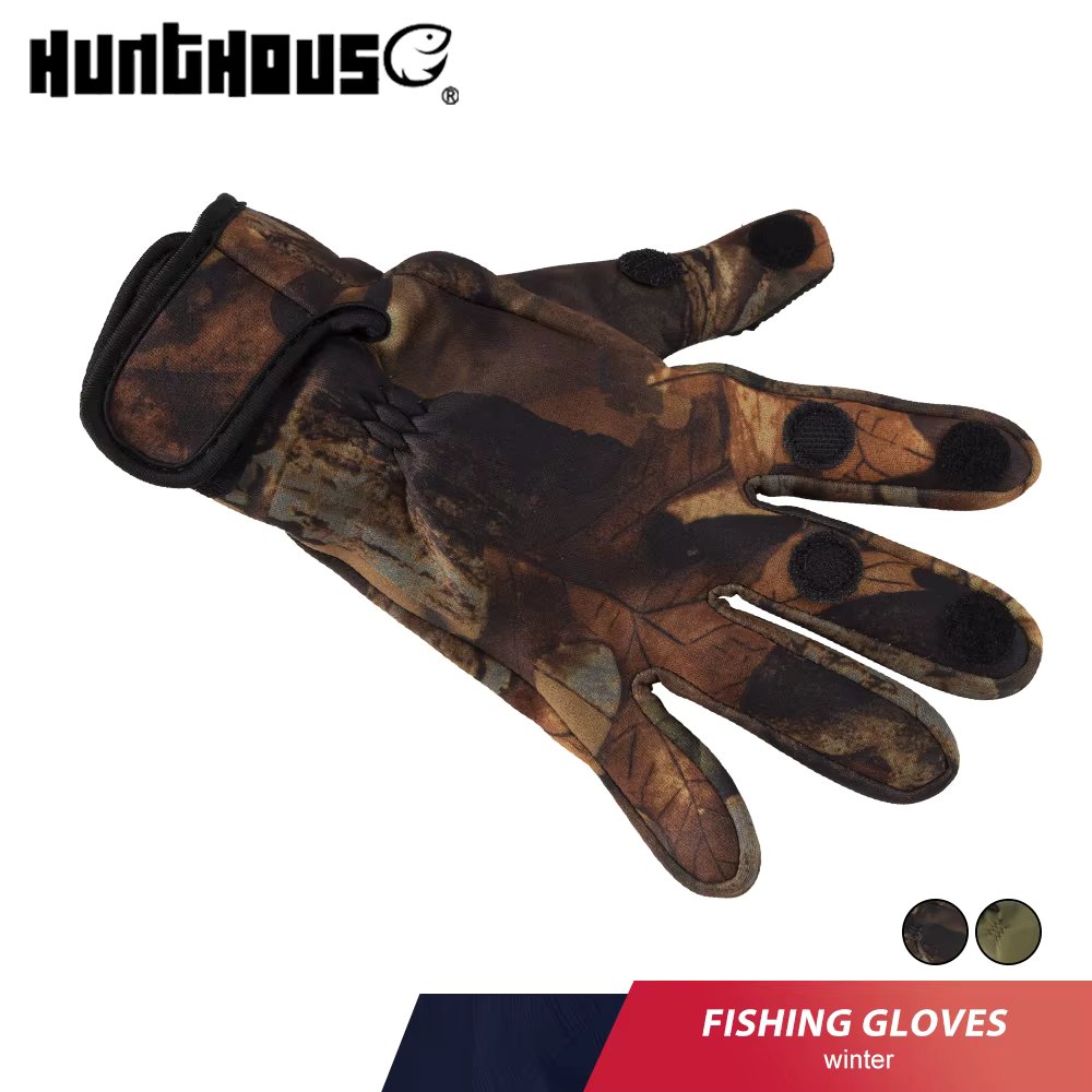 Fishing Gloves two Finger Neoprene PU Breathable Leather Warm Pesca Fitness Carp Fishing Accessories Winter Fishing Gloves