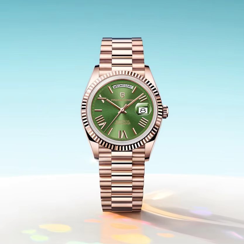 PAGANI DESIGN 2025 New Luxury DD40 Rose Gold Automatic Watch For Men NH36A Mechanical Wristwatch Men Stainless steel Waterproof