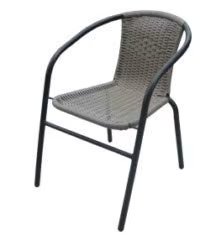 Natur garden chair, terrace, Bar. Made of iron and rattan light gray/measures: 53x58x75cm