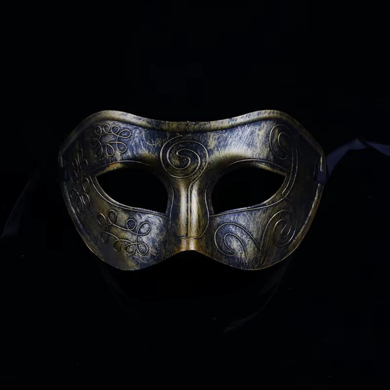 1pc Amazing Mask Antique Gold And Silver Jazz Flat Head Mask Ball Party Gathering Men And Women Cosplay Half Mask Decoration