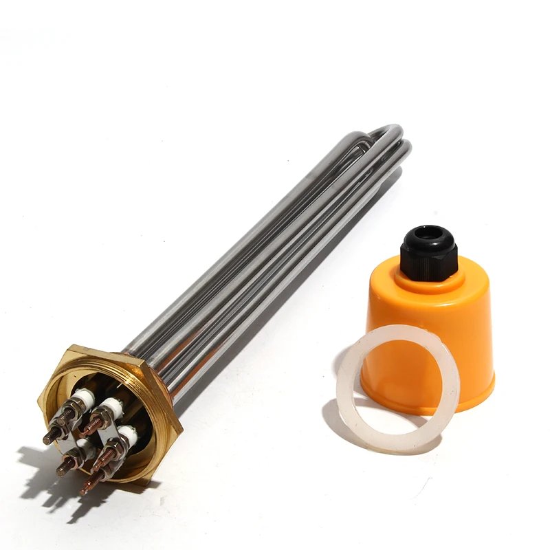 Lujinxun Electric Heating Elements DN32 1 1/4" 1.25" Tri Clamp Heaters 220/380V BSP Thread for Solar Water Tank 3/4.5/6/9/12KW