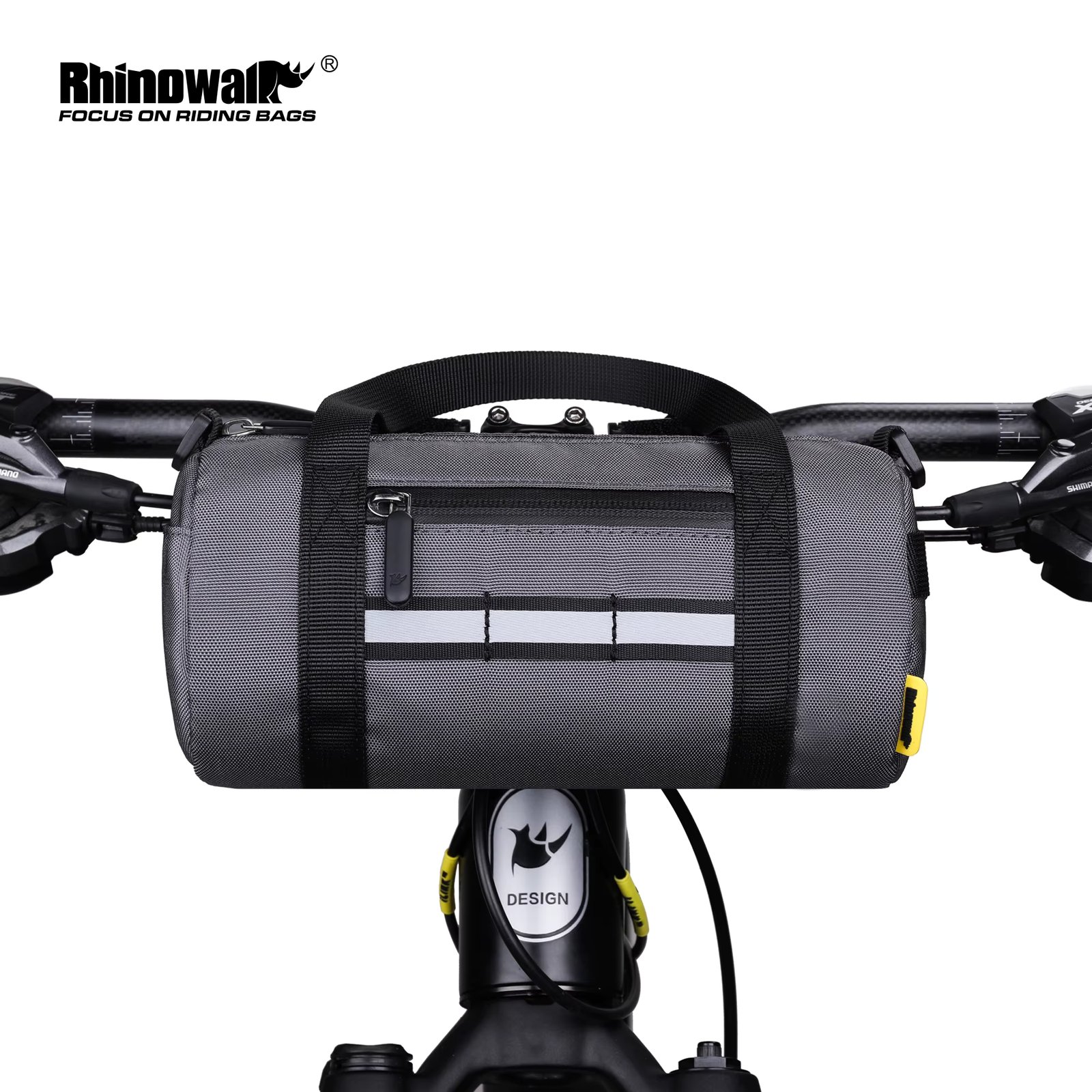 Rhinowalk Bicycle Bag Handlebar Bag Gray Big Capacity Front Tube Cycling Bag Multifunctional Riding Tool Pack Basket Accessories