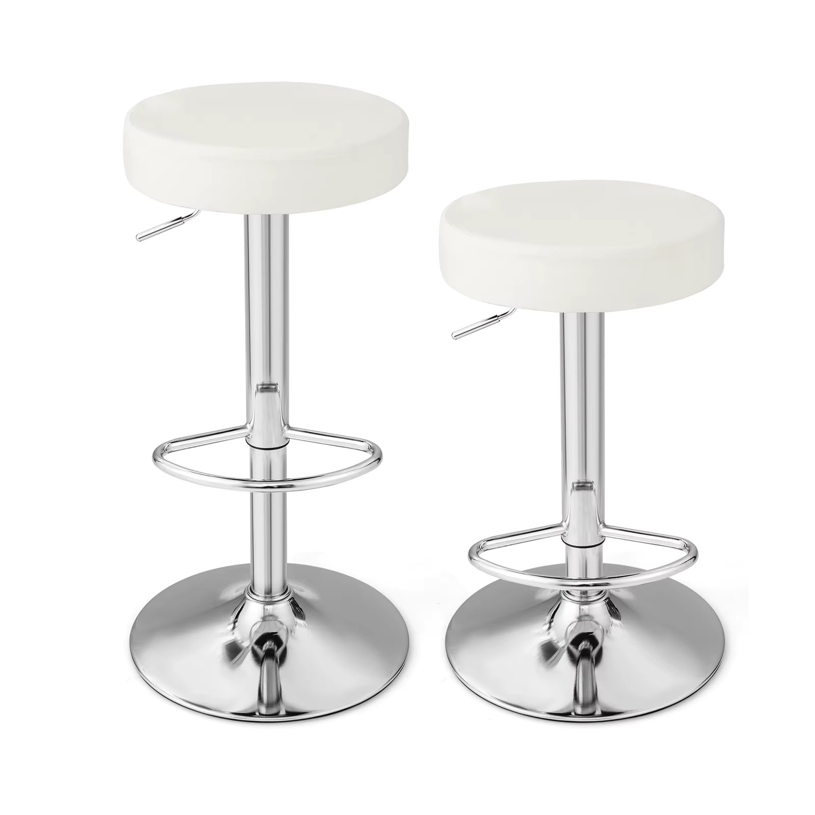 GOFLAME Set of 2 Bar Stool Set Upholstered Counter Height Stool Kitchen Dining Chairs