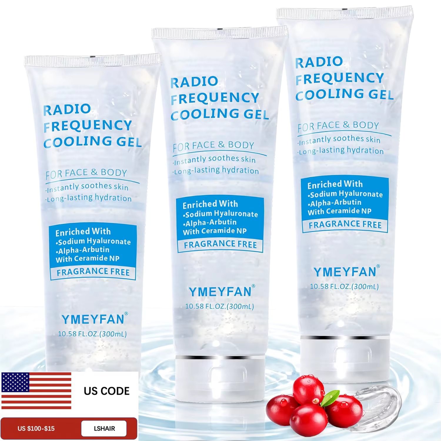 3PCS/9PCS/Set Cooling Gel for IPL Laser Hair Removal Ultrasound Gel Conductor Hyaluronic Acid Moisturizing Conductive Gel EMS RF