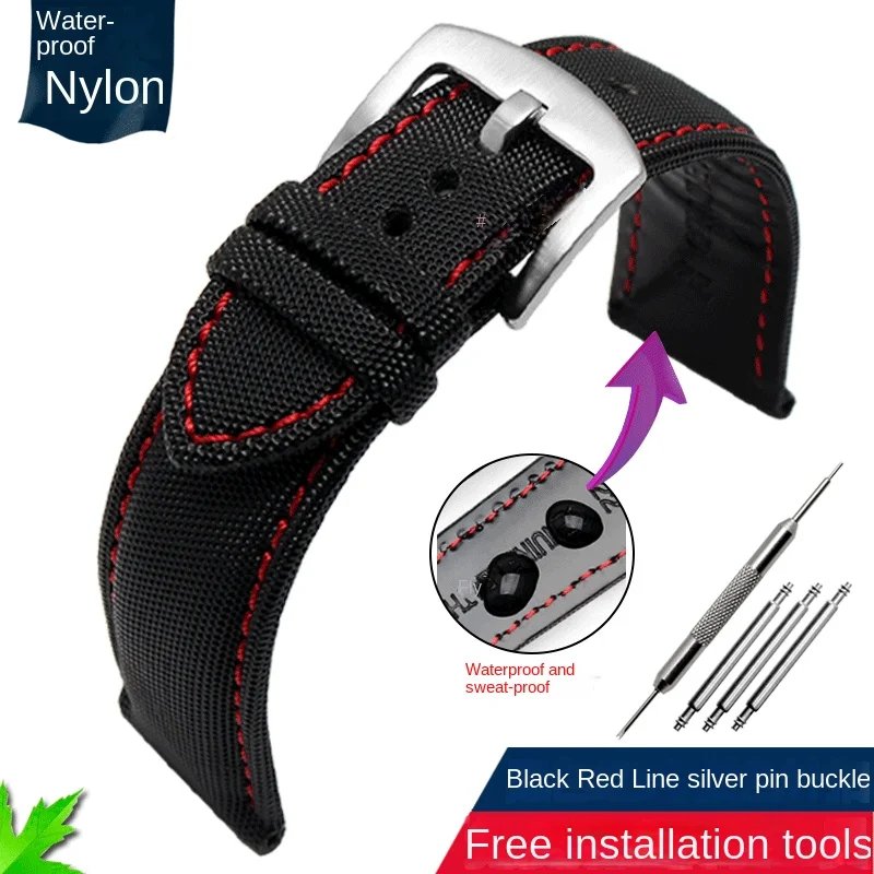 Black red silver pin