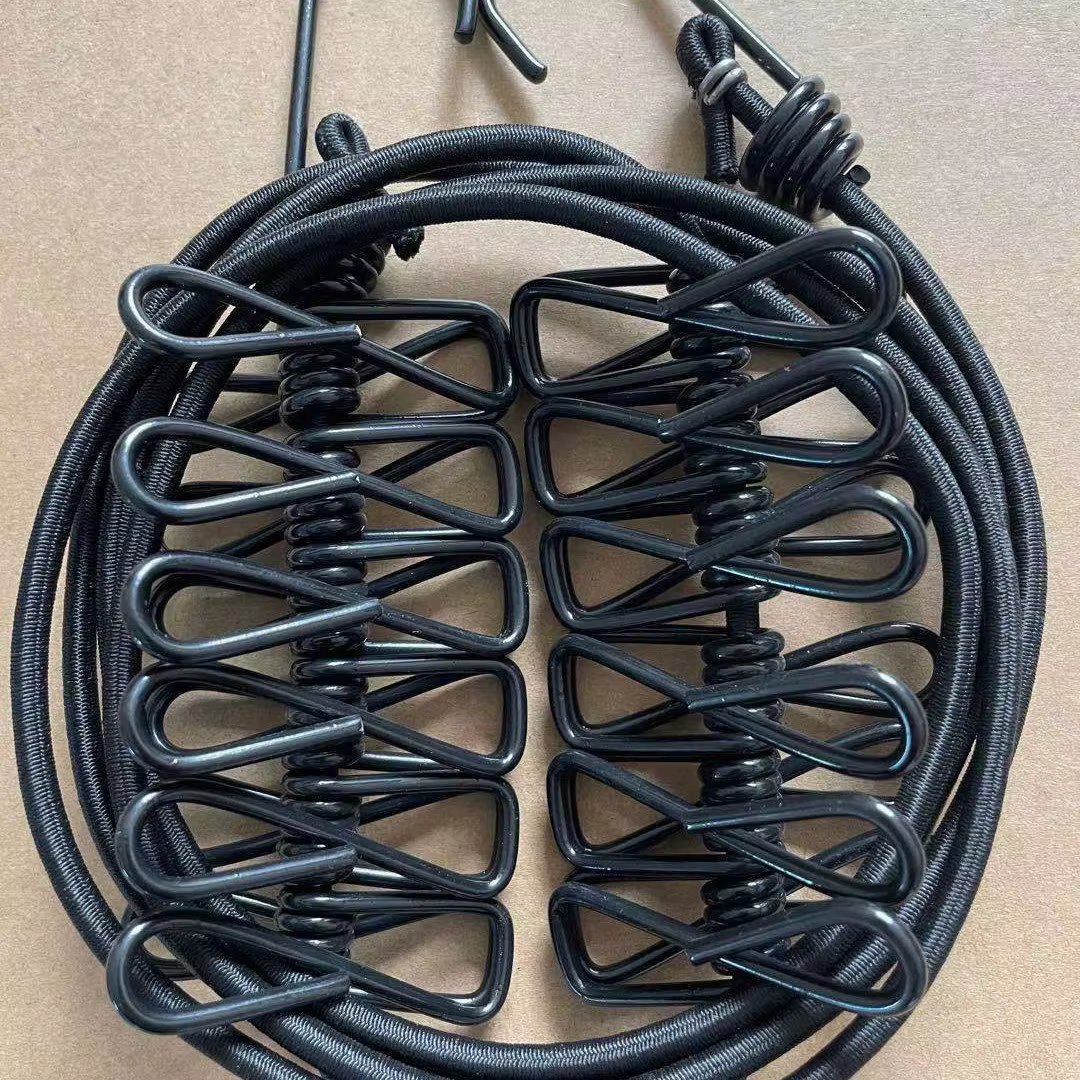 Portable Clothing Clothesline with 12 Clips Retractable Laundry Dryer Clothes Rope Drying Rack Cloth Hanging Line For Outdoor