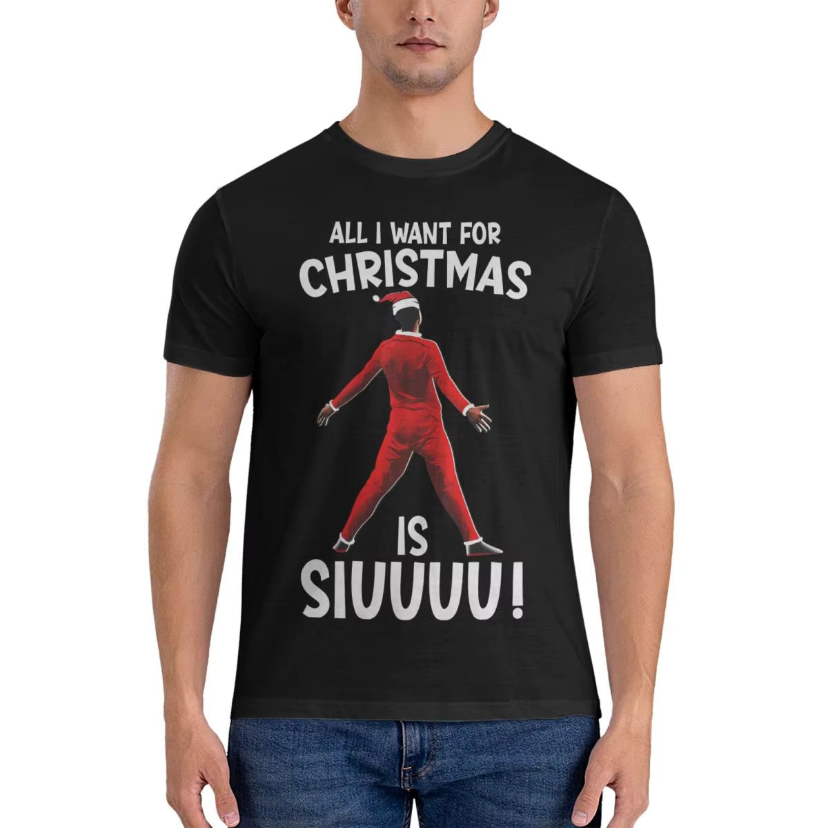 All I Want For Christmas Is Siuuu CR7 Fans Xmas Ronaldo T Shirts for Men Cotton Casual T-Shirt christian Tee Shirt Short Sleeve