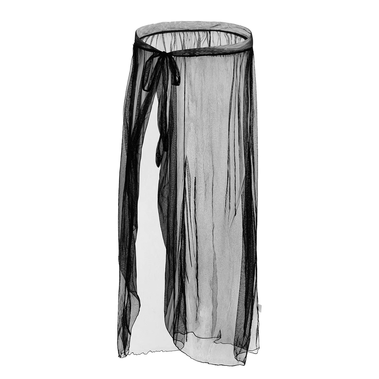 CLEVER-MENMODE Men Pajamas Sexy Mesh Sleep Bottoms See Through Long Sleepwear Culottes Transparent Side Spilt Nightdress