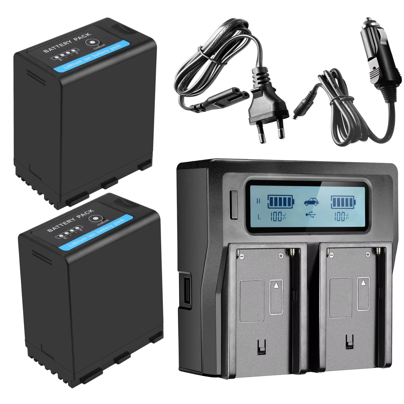 14.4V 6400mAh BP-A60 BP A60 Battery With Power Indicator + Quick Charger for Canon BP-A30 BP-A90 EOS C200 C200B C220B C300 MK II