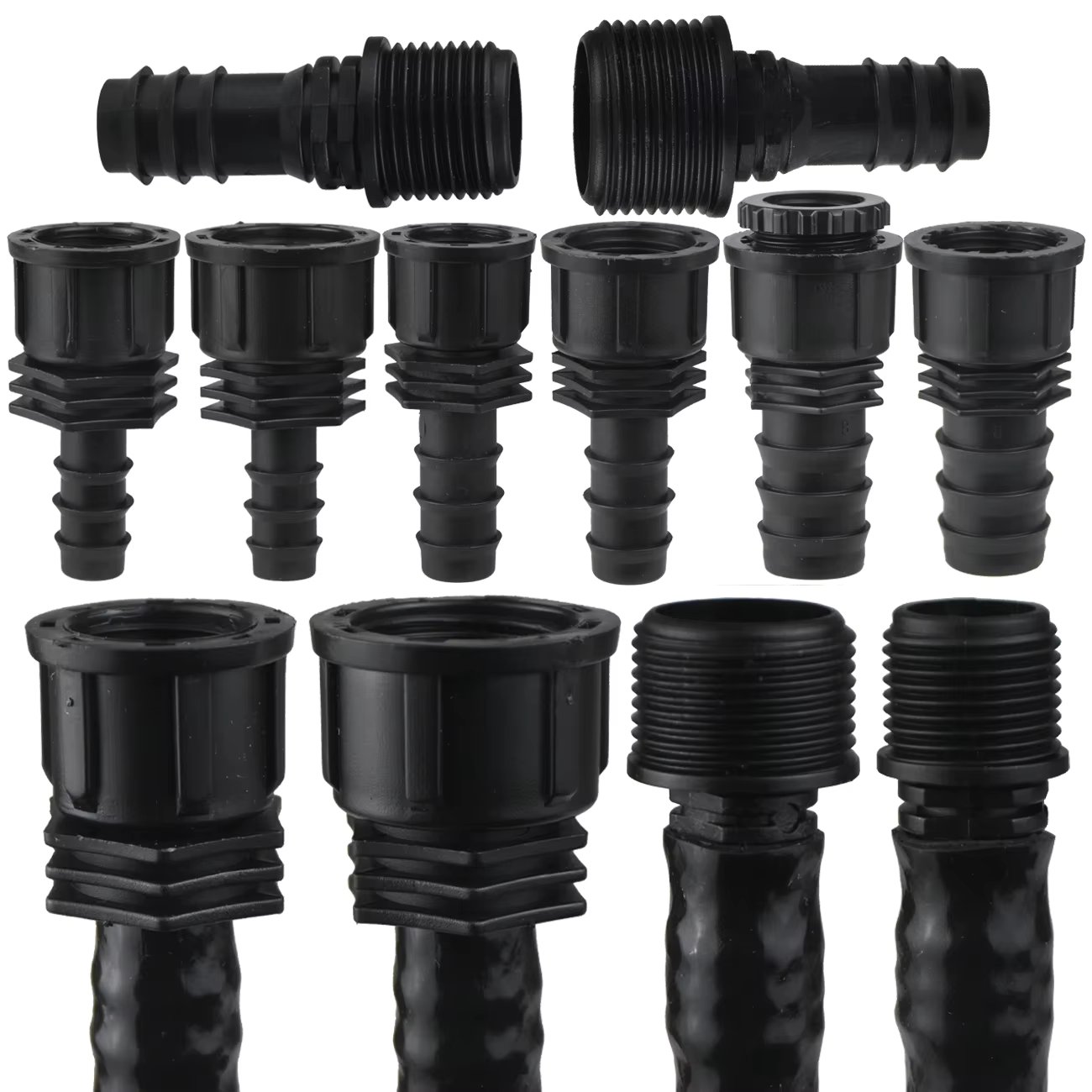 Barb Adapter Tee Elbow 16mm 20mm 25mm PE Hose To 1/2" 3/4" Male Female Thread Connector Garden Drip Irrigation Watering System
