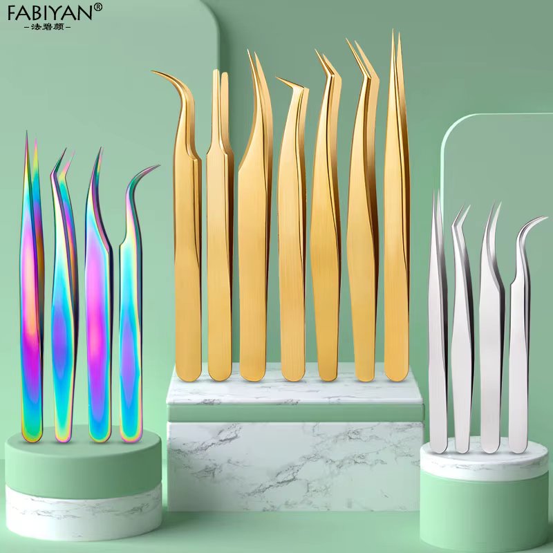 Eyelashes Tweezers Stainless Steel For Lashes Extension Makeup Tools Nail Art Accessories Rhinestone Picker Tools