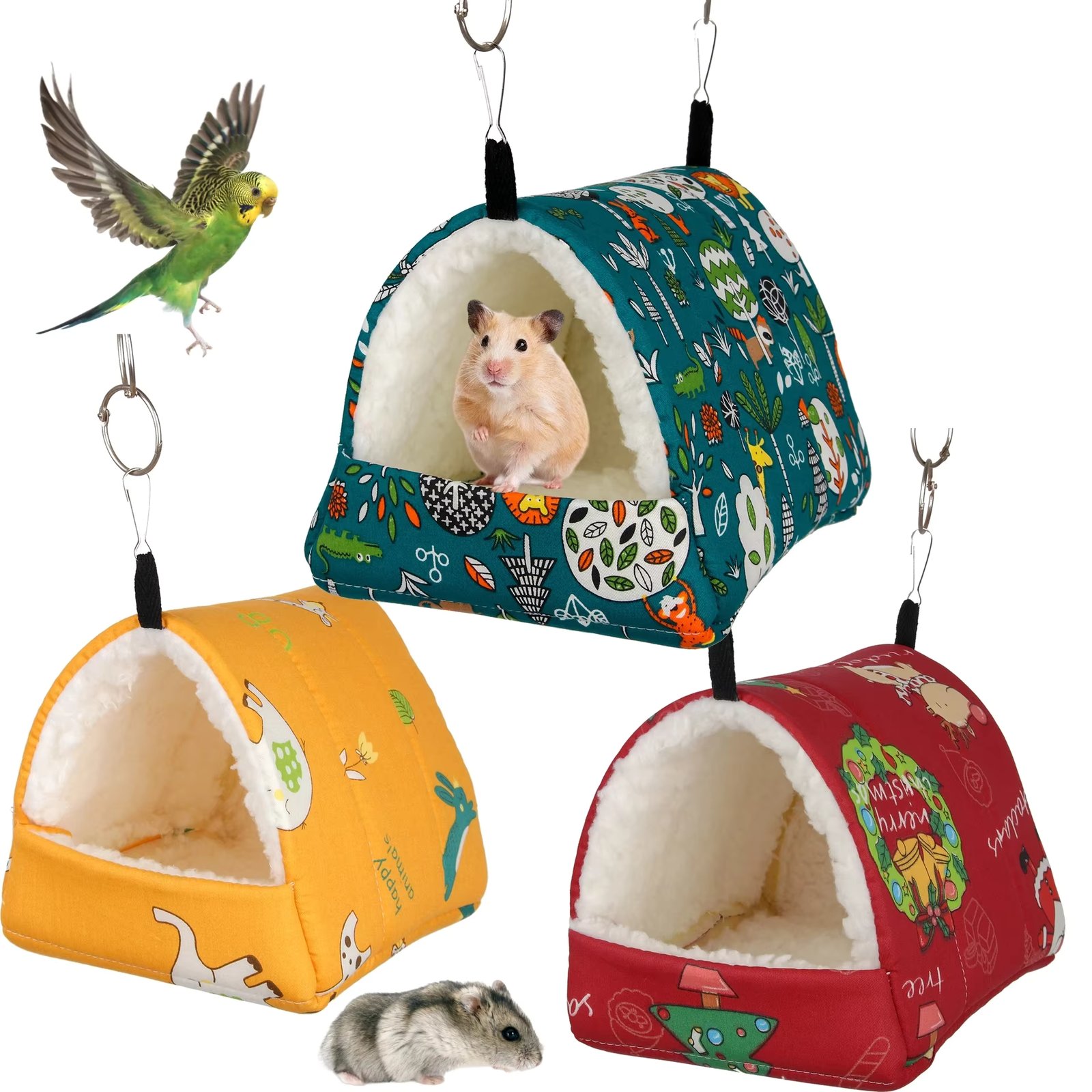 Hamster House Winter Warm Soft Beds Small Animal Nest for Squirrel Nest Guinea Pig House Rodent Hedgehog Bed