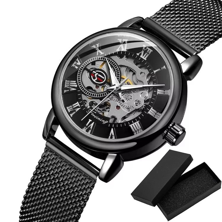 Fashion Montre Femme Forsining Women's Watch Rose Gold Stailess Steel Case Skeleton Womens Mechanical Hand Wind Ladies Wrist