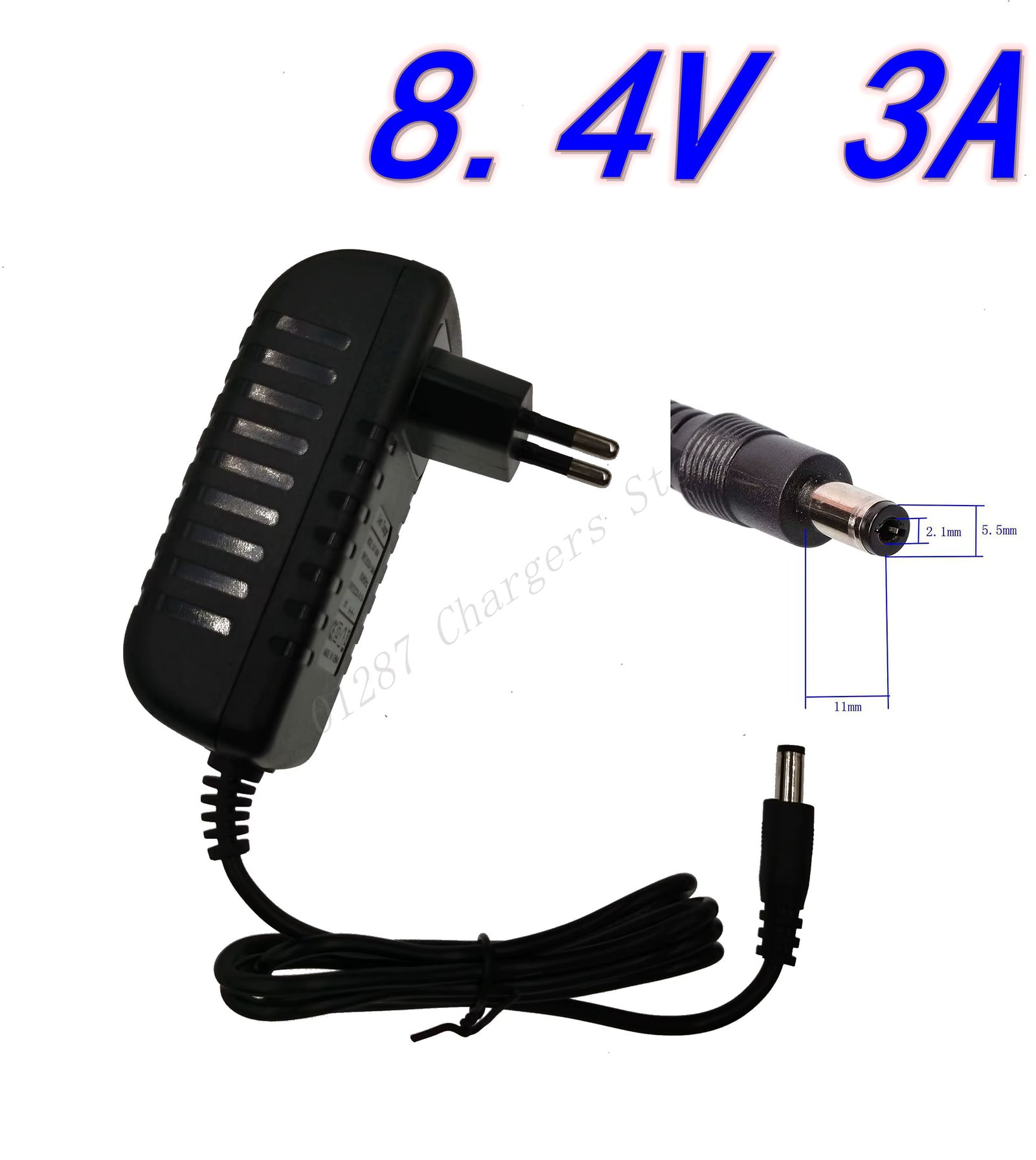 8.4V 3A  For 7.2V 7.4V 8.4V 18650 Li-ion Li-po Battery 5.5*2.1mm AC DC Power Supply Adapter Charger