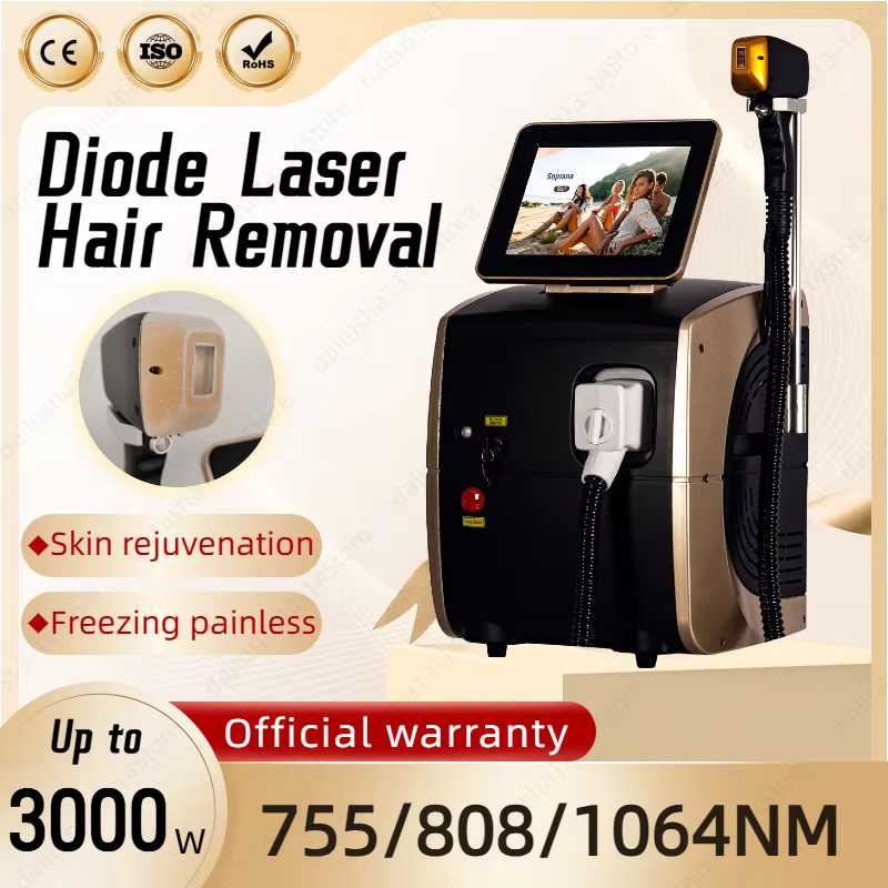 2024 Big Power 3000w ice professional laser diode hair remove  755 1064 808 diode laser hair removal machine