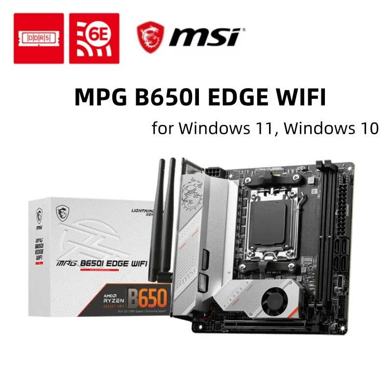 New MPG B650I EDGE WIFI Motherboard 128GB DDR5 AMD B650 Socket AM5 Mini ITX Supports AMD Ryzen 9000/ 8000/ 7000 Serie Processors