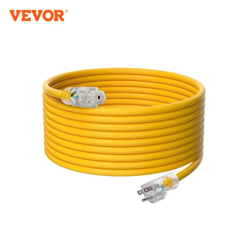 VEVOR 15A/30A Generator Extension Cord 25Ft Heavy-Duty Power Cord STJW Flexible Cable with Twist Lock Connectors for Generators