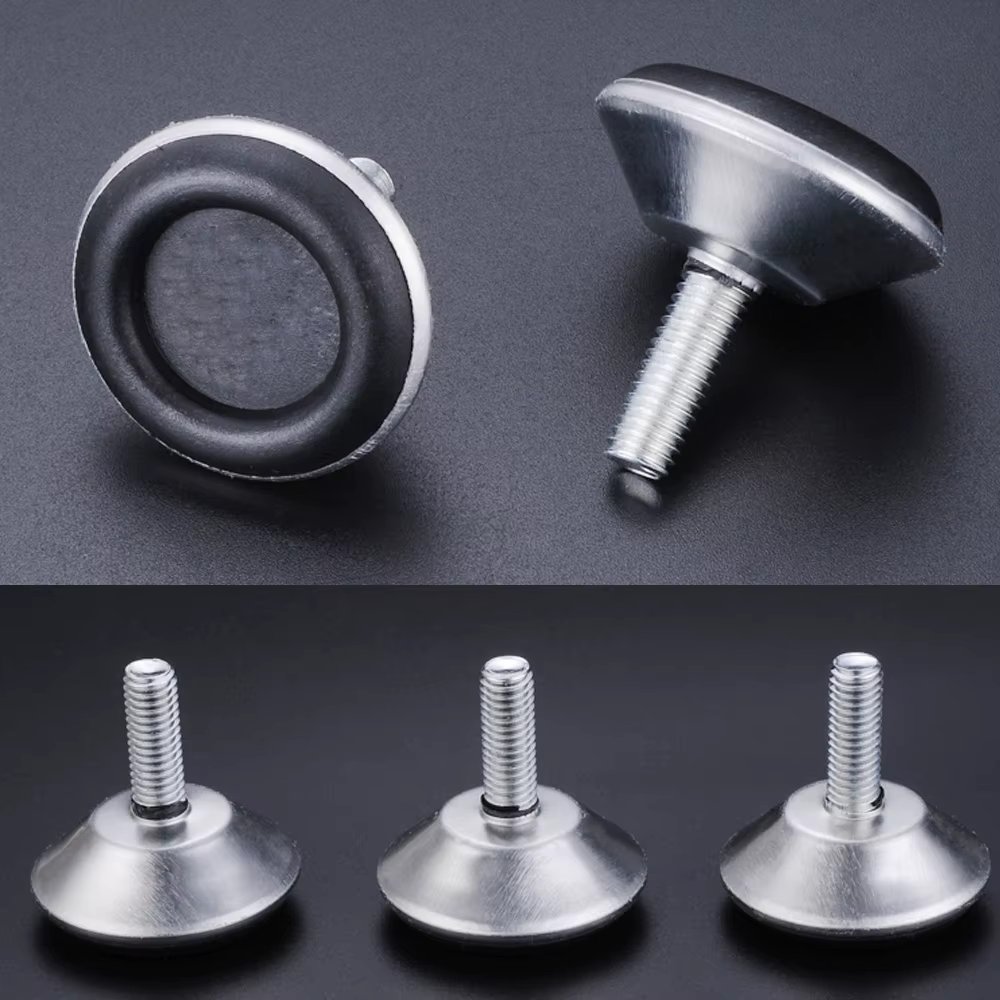 Steel Furniture Legs Anti-slip Base Table Cabinet Leg Pad Adjustable Leveling Feet Leveler M8 M10 Screw 15mm-27mm