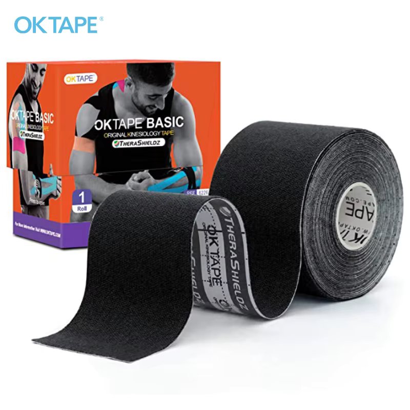 OK TAPE 5CM X 5M Kinesiology Tape Basic Original Cotton Elastic Athletic Tape Latex Free  Uncut Roll Fitness Gym Pain Relief Arm