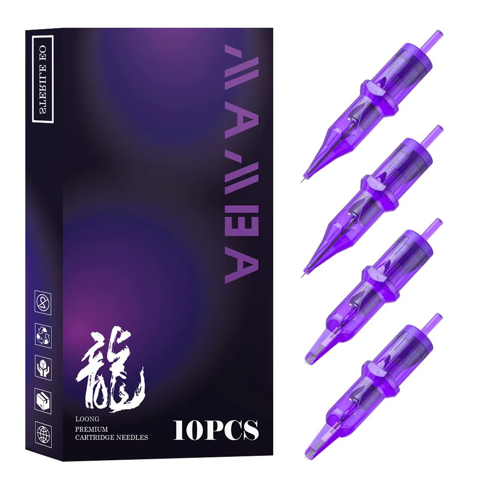 MAMBA LOONG 10PCS Tattoo Needles Cartridges 0.35MM Disposable Sterilized Membrane Safety Tattoo Needle for Tattoo Machine Pen