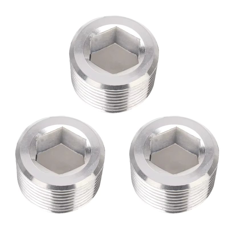 1/8" 1/4"  3/8" 1/2" 3/4" 1" BSPT NPT Male 304 Stainless Steel Hex Head End Plug Pipe Fitting Coupler Connector