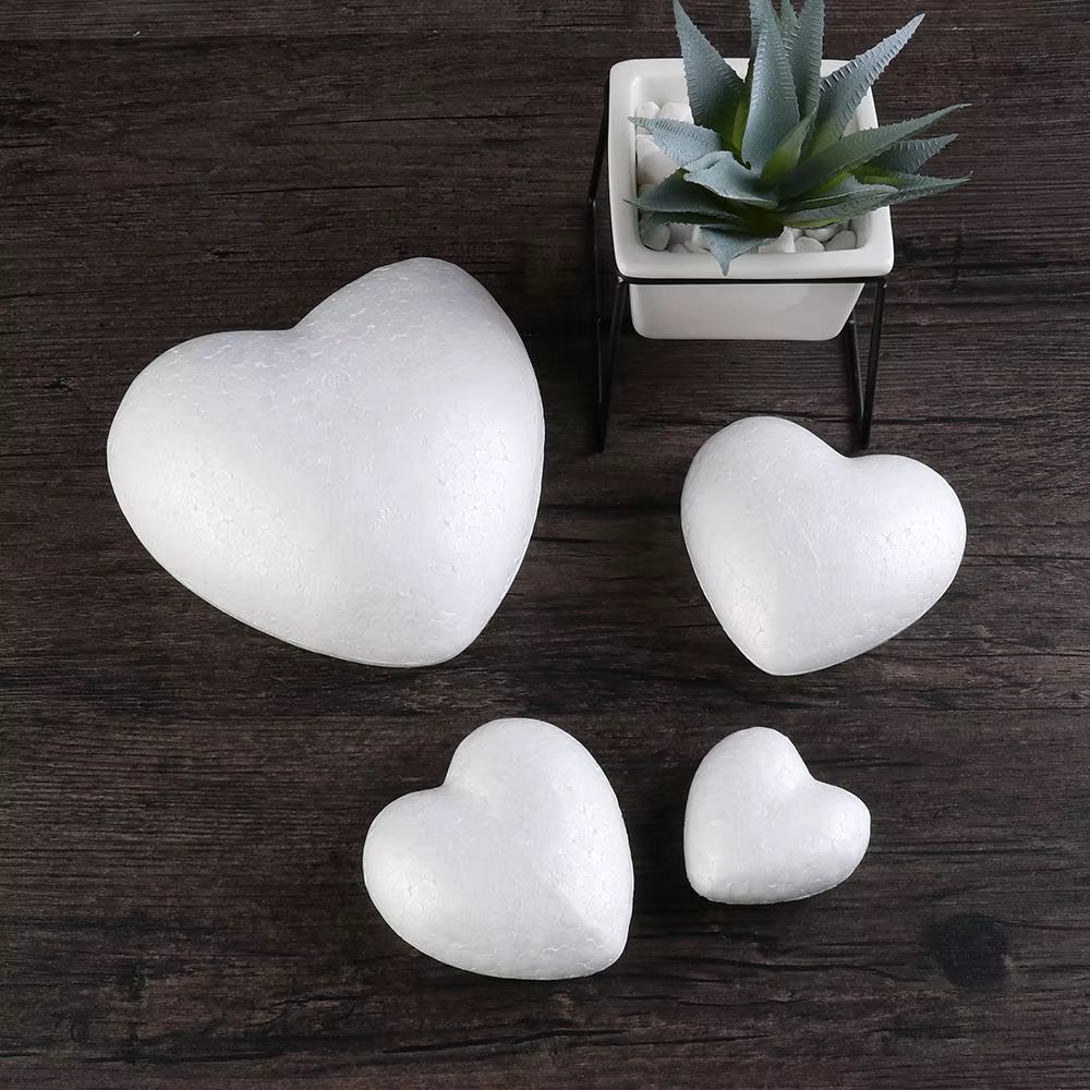 6/8.5/10/15cm New Heart Foam Mould White Craft Balls Styrofoam Modelling Polystyrene Wedding Decor DIY Ball Toy Party Decoration