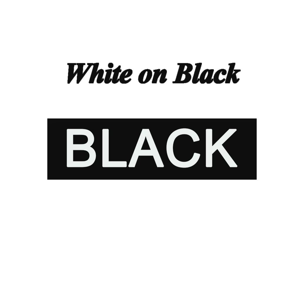 white on black