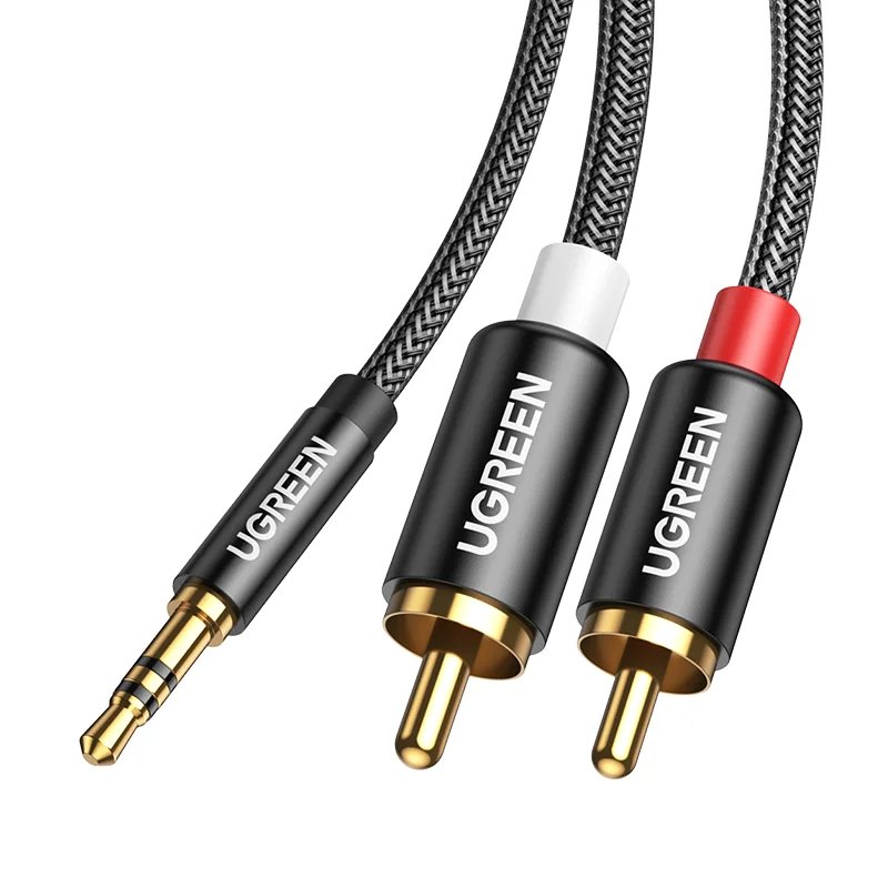 Ugreen RCA Cable HiFi Stereo 2RCA to 3.5mm Audio Cable AUX RCA Jack 3.5 Y Splitter for Amplifiers Audio Home Theater Cable RCA