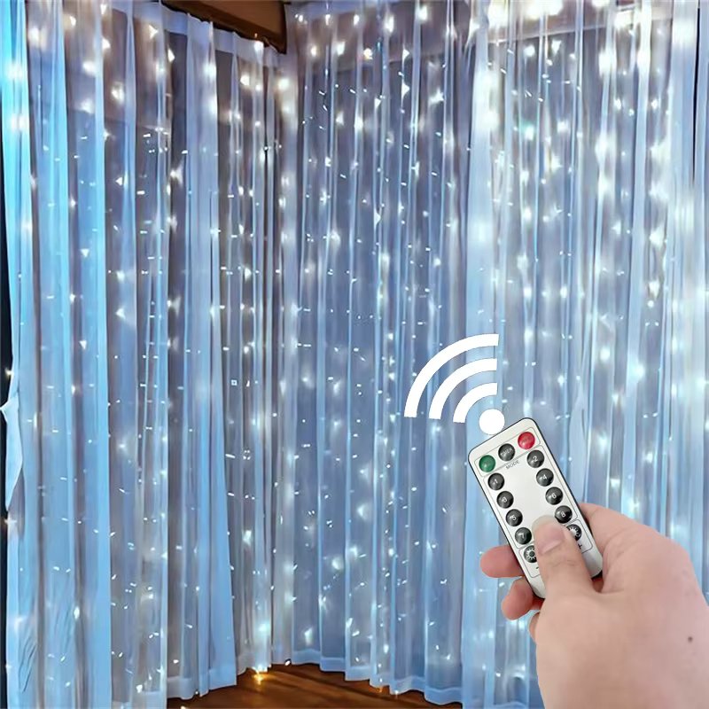 USB Curtain LED Light String Christmas Fairy Garland Lamp New Year 2025 Home Bedroom Xmas Party Decoration Noel Navidad Pendant