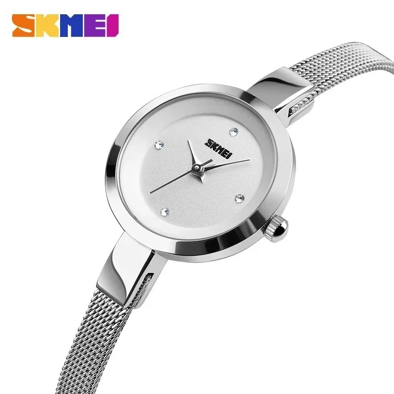 SKMEI 1390 Luxury Elegant Quartz Watches for Women Stainless Steel Waterproof Girl Bracelet Womens Wristwatch Clock Montre Femme