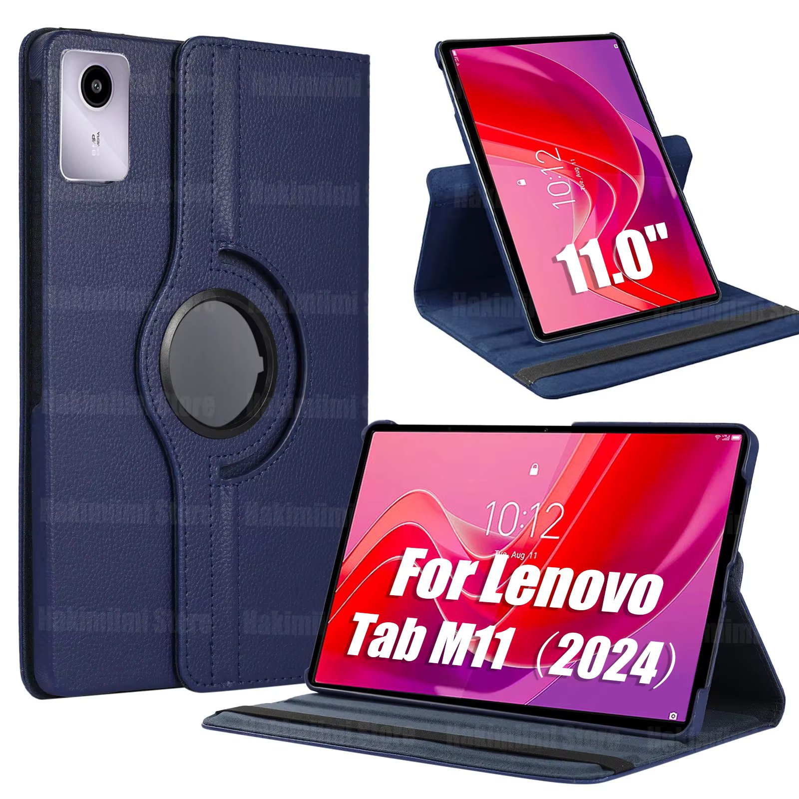 Case for Lenovo Tab M11 (11 Inch) 2024 PU Leather 360 Rotating Stand with Sleep/Wake Function Cover for Lenovo Tab M11 2024 11"