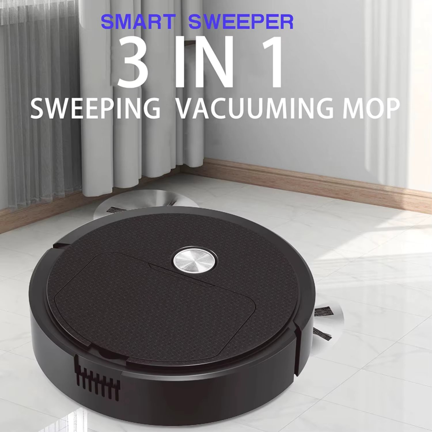 2024 Mini Smart Sweeping Robot, Lightweight 3-In-1 Wireless Vacuum Cleaner, Efficient Sweeping and Vacuuming Robots for Home Use