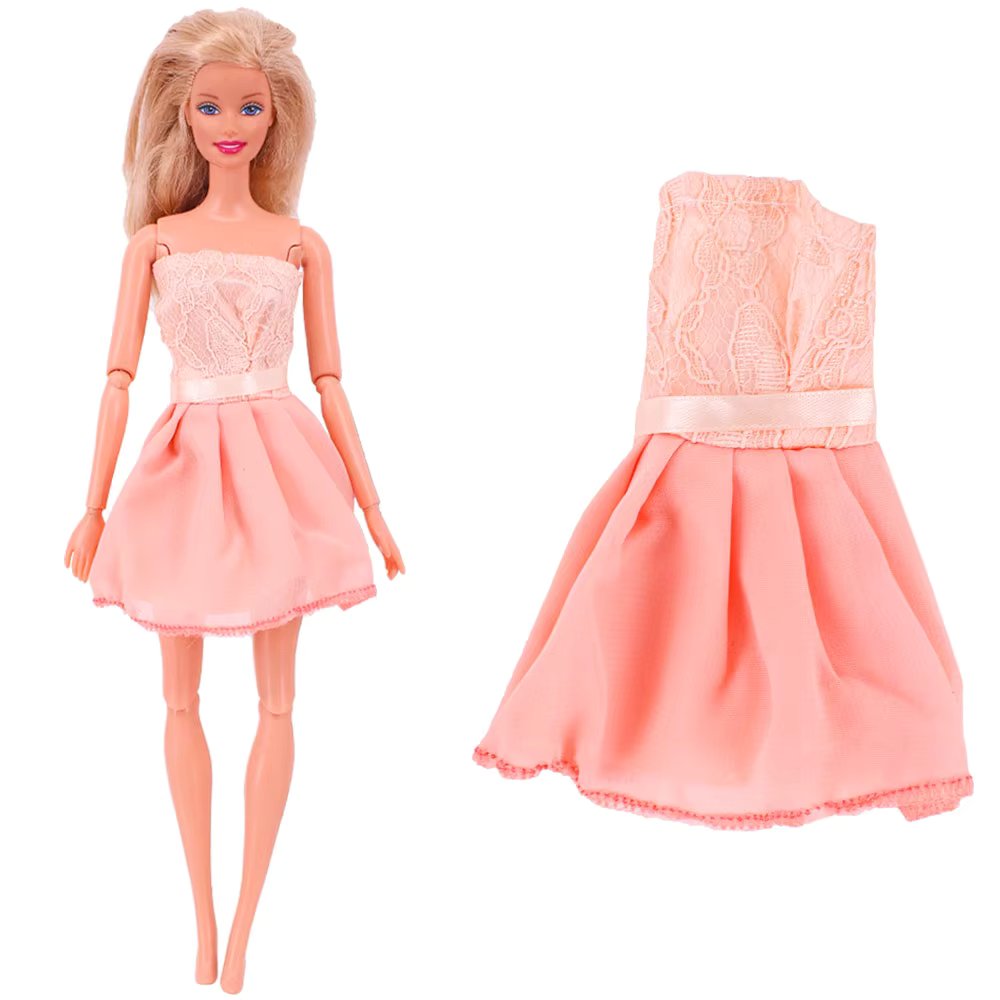 Five-Piece Suit (1 Piece Of Clothing + 4 Jewelry Accessories) Elegant Blue Evening Dress Suitable For 30cm Doll bjd,Girl Gift