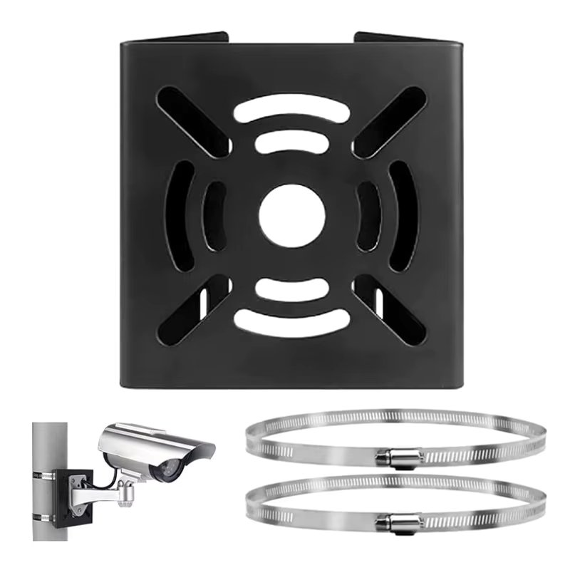 Street Light Pole Mount Holder Small Universal Joint Pole Column Holding Monitoring Bracket Camcorder Back Stand Iron Hoop Plate